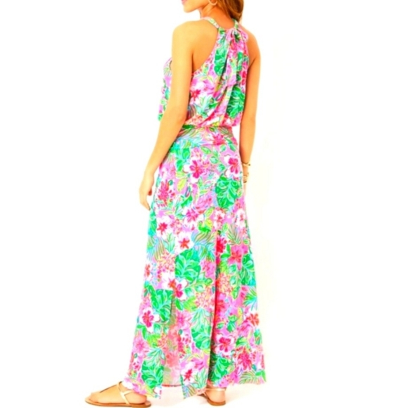 ruched halter maxi dress White Ruched Halter Double Lined Maxi Dress